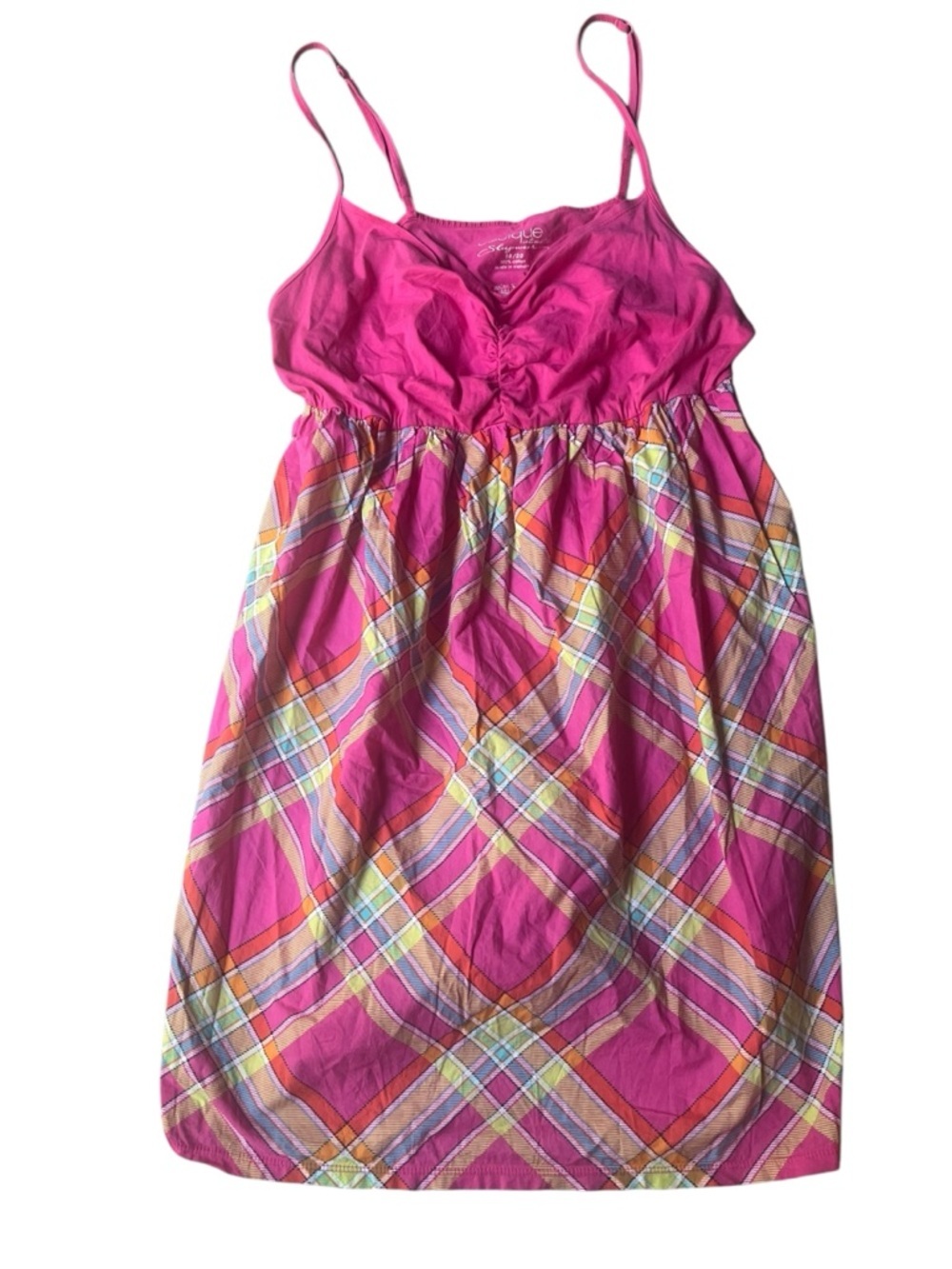 Vintage y2k early 2000s plaid mini dress